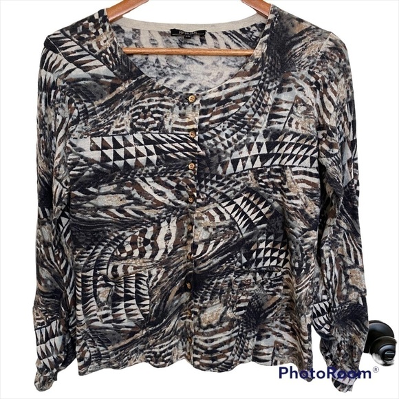 Renuar Lightweight Cotton Cardigan, Size Large - Picture 1 of 9